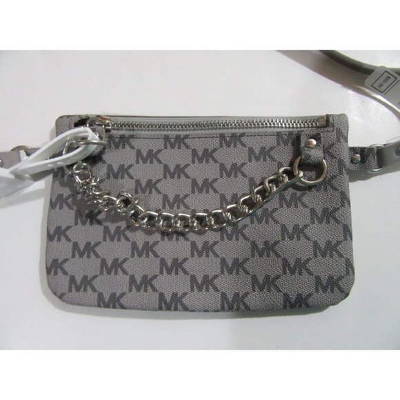 Michael Kors Signature Logo Fanny Pack Belt Bag Wallet Dark Grey Size Large NWT - Picture 1 of 5